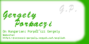 gergely porpaczi business card